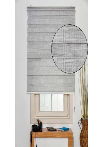 Networkavm Gri Mz666 Etek Dilimsiz Stor Zebra Perde 140 X 293 Gri