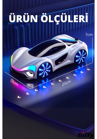 Oyuncak Uzaktan Kumandalı Şarjlı Elektrikli Araba 4x4 Şarj İstasyonlu Led Işıklı Sesli Müzikli Rc Beyaz