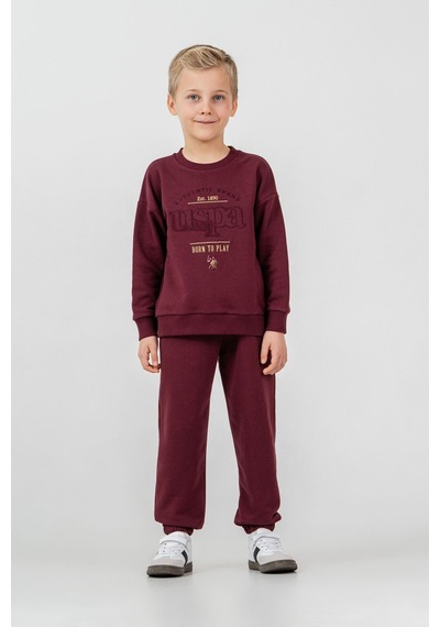 U.S. Polo Assn. Erkek Çocuk Nakışlı Mor Uzun Kol Eşofman Takımı Us2629-c-v1 Us2629-c-v1