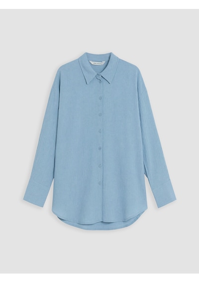 Lcw Everyday Mavi Dokulu Oversize Kadın Gömlek