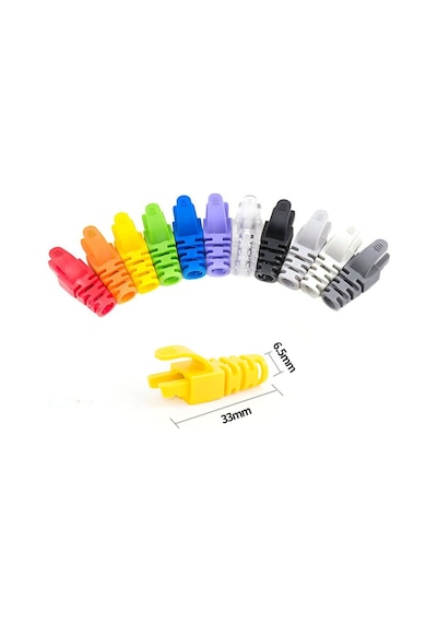 500 Adet - Yeni Nesil Cat5e / Cat6 Rj45 Koruyucu Kılıf Boot - Renkli