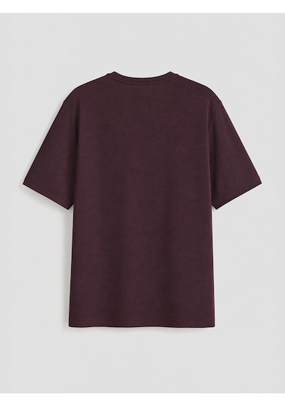 Lcwaıkıkı Classic Bordo Bisiklet Yaka Baskılı Erkek Tişört