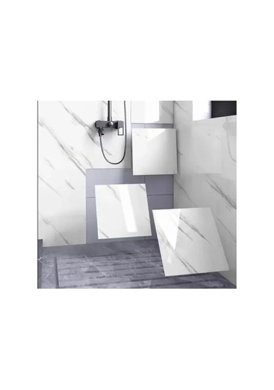 6 Adet Yapışkanlı Beyaz Mermer Desenli Sticker 30x30 Cm Diğer