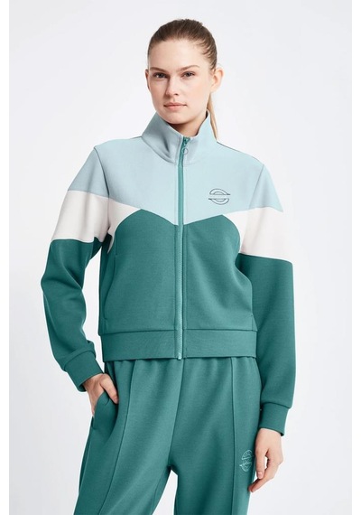 Lescon 24ntbv002131011 Yeşil Kadın Fermuarlı Sweatshirt 001