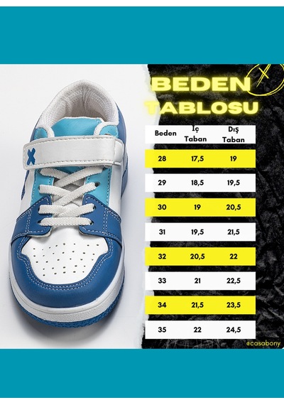 Casa Mavi Beyaz Erkek Çocuk Sneakers Mavi