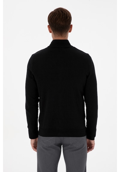 U.S. Polo Assn. Erkek Slim Fit Siyah Basic Triko Hırka 50313688-VR046