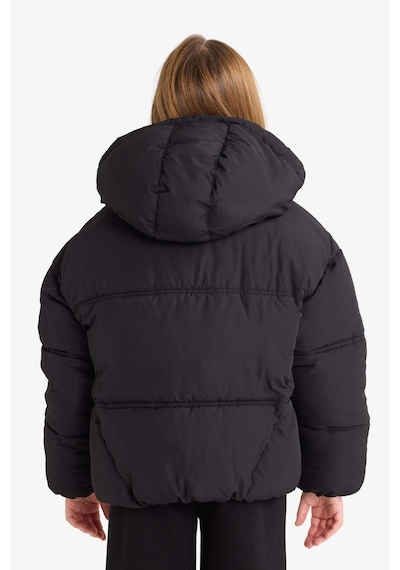 Defacto Kapüşonlu Mont Kız Çocuk F5876a826spbk27 Siyah-bk27