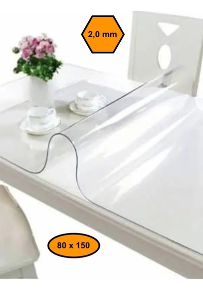 2 Mm Pvc Masa Örtüsü, Şeffaf Masa Kaplaması, 80x150