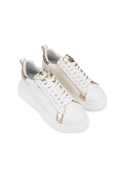 Tamer Tanca Kadın Suni Deri Beyaz Sneakers & Spor Ayakkabı 1009 2200 Bn Ayk Sk25-26 Beyaz/dore Beyaz