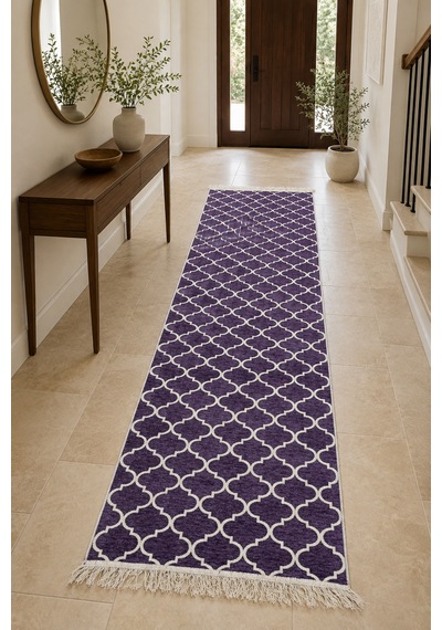 Kilim Paspas Çok Amaçlı Halı Makinede Yıkanabilir Toz Yapmaz Pembe 2