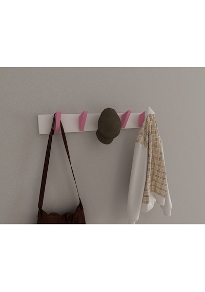 Hepsi3boyutlu Modern Duvar & Kapı Kanca Askılık - 5 Adet Pembe Kanca Askılık - Model No : 5 Pembe