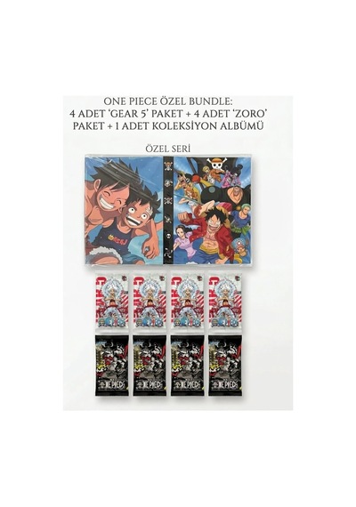 Cantex Tech One Piece Oyun Kartı Özel Seri Black 4 Paket - Bakaka 4 Paket 1 Adet Albüm Dahil