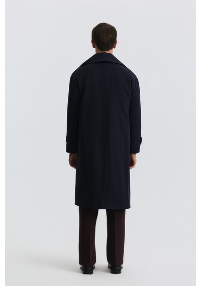 Antioch Uzun Relaxed Fit Trençkot Lacivert
