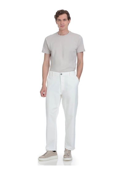 Saykı Beyaz Regular Fit 5 Cep 100% Pamuk Kot Pantolon 2948380 Beyaz