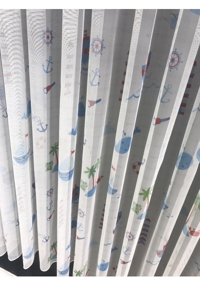 Rendecioğlutekstil Tül Perde Brillant Marka Çocuk Odası Tülleri 250 X 260 Denizci-mavi Genel