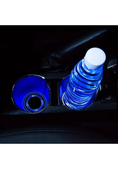 Pratikus 7 Renkli Led Akıllı Bardak Altlığı Işıkları Usb Şarjlı, Sensörlü, Araba İçi Dekorati Diğer