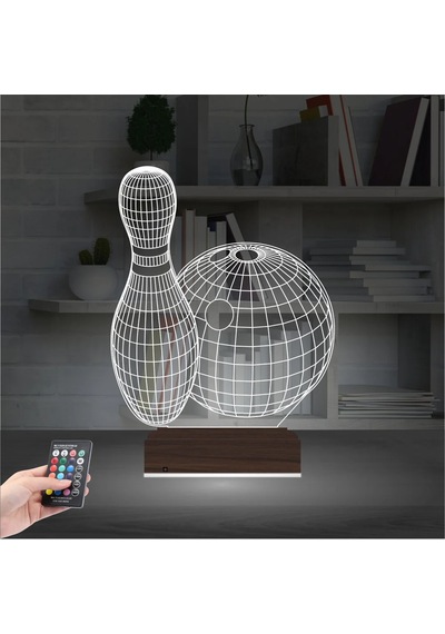 Luvivia Bowling Topu Labut 3d Lamba - Masa Gece Lambası Şeffaf