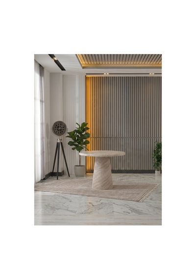 Aura Bohem 90x90 Mebran Mdf Masa / Konik Ayak Traverten Traverten