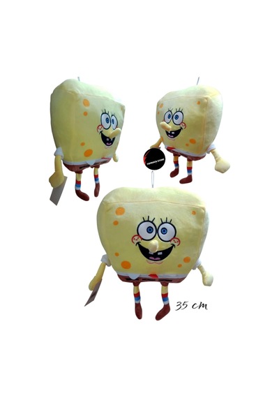 Sünger Bob Peluş Oyuncak Organik Kumaş 35 Cm Hediyelik Uyku Arkadaşı Sarı