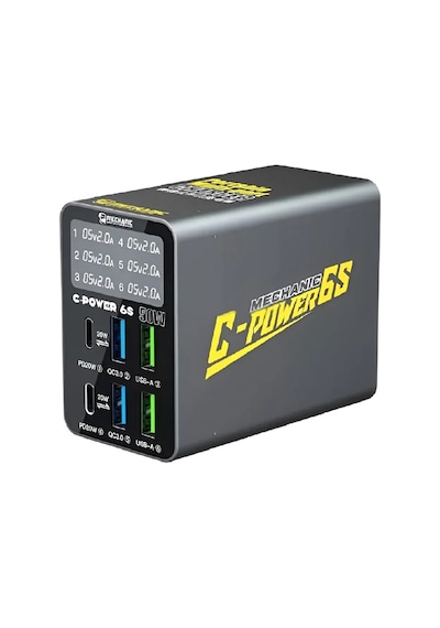 Mechanic C-power 6s Hızlı Şarj Destekli 4 Port Usb 2 Port Type-c Pd Çoklu Şarj Ünitesi 50w