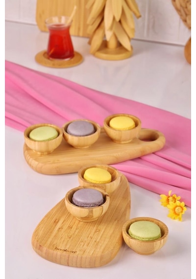 Bambum 8 Parça Bambu Sosluk Çerezlik Kahvaltı Ve Sunum Seti Bambu