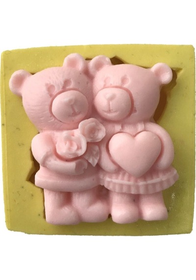 Sevgili Ayılar Şeklinde Silikon Pasta Ve Seker Hamuru Kalibi 4,5x4x1 Cm 6