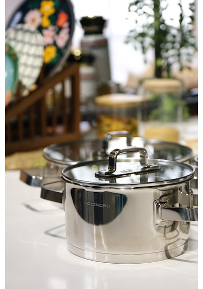 Cocinero 1097 Gloss 8 Parça Çelik Tencere seti Gümüş