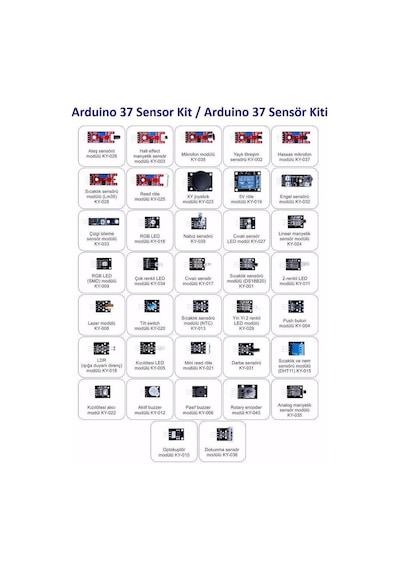 Arduino Uyumlu Sensör Modül Seti Sensor Kit 37 Parça Karton Kutulu