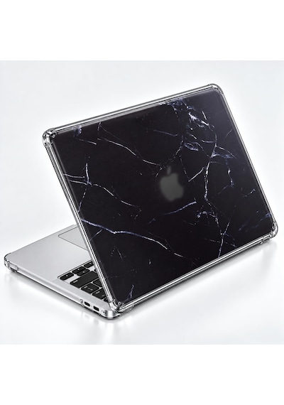 Macbook Uyumlu Air 13,6 İnç M2 M3 M4 M5 A2681 A3113 A3240 A3449 Kristal Şeffaf Sert Kılıf, Geometrik Mermer Desenli 3m Sticker Usb-c Adaptör Hediyeli Set Belirtilmemiş