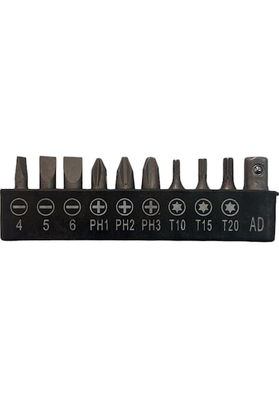 Bits Uç Seti 25mm 10 Parça Yıldız/düz/torx