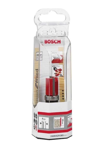 Bosch Expert Serisi Laminant İçin Çift Oluklu Sert Metal Üstte Bilya Yataklı Freze Ucu 8 x 16 x 60 MM 2608629385