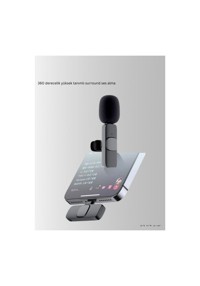 Spt-gld İphone İçin Çift Mikrofonlu Telsiz Yaka Mikrofonu 360 Derece 14107 Hd Ses Renkli Renkli
