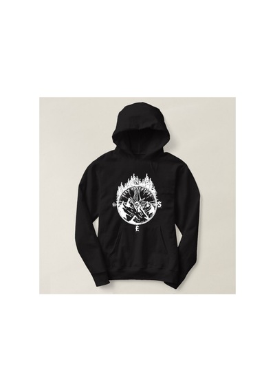 Blackjack Giyim Unisex Baskılı Kapşonlu Sweatshirt Siyah-kpsnfkooo-20015