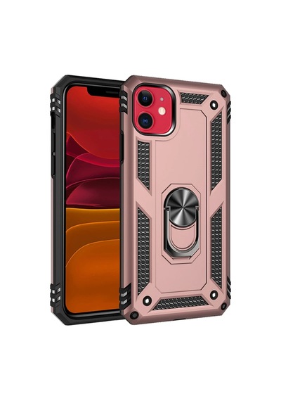 Apple İphone 11 Kılıf Sofya Yüzüklü Silikon Kapak - Rose 0.2M-Çok Renkli