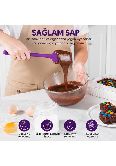 6 Parça Silikon Mutfak Gereçleri Seti, Isıya Dayanıklı Spatula, Fırça Ve Kaşık Seti, Yapışmaz Tencere Dostu, Kırmızı, Siyah Ve Mor Renk Seçenekleri Mor Çok Renkli