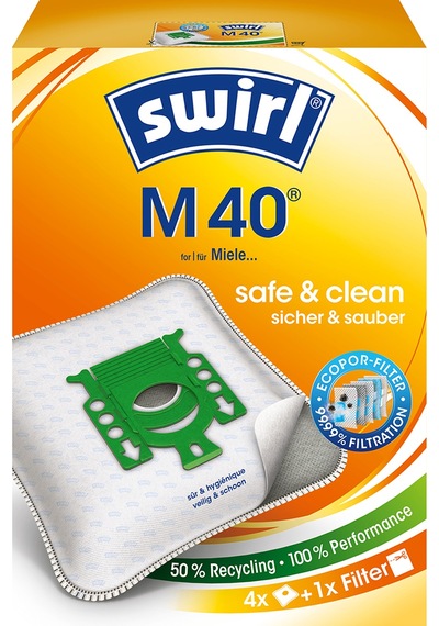 Swirl M 40/10 EcoPor Siemens ve Bosch Uyumlu Elektrikli Süpürgeler için Toz Torbası EcoPor-Filter