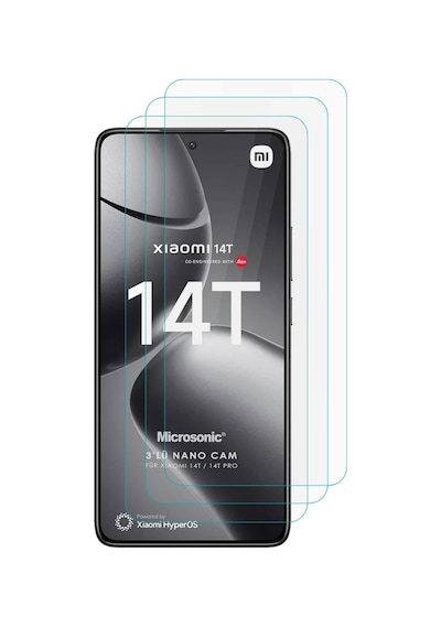 Screen Protector Glass Cam Ekran 3 Lü Paket 14t İle Uyumlu Ekran - Şeffaf