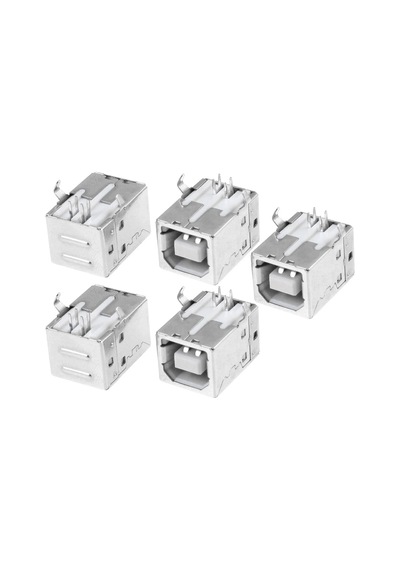 5 Adet Usb B Tipi Dişi Konnektör Beyaz Lehim Tip Yazıcı Kablosu Dişi Soket
