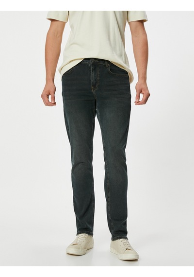 Koton Slim Fit Kot Pantolon - Brad Jean Petrol 4sam40240nd Petrol PETROL