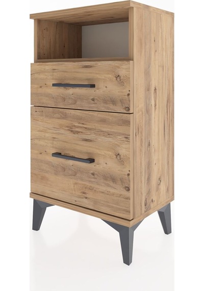 Arges Komodin 3 Çekmeceli 44x30x80 Çam-çam Atlas Çam