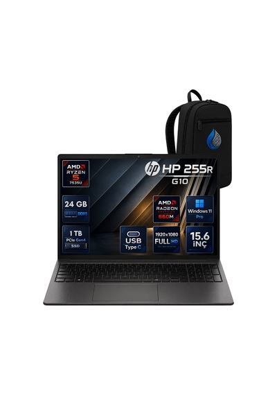 HP 255R G10 D30M3ETRRNP10 R5-7535U 24 GB 1 TB SSD 15.6'' W11P Dizüstü Bilgisayar
