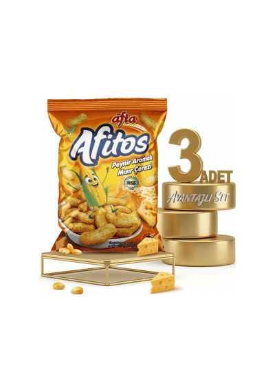 Afia Afitos Peynir Aromalı Mısır Çerezi 3x50 Gr