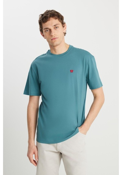 Wrangler Relaxed Fit Small Logo T-shirt Hydro Yeşil-kırmızı