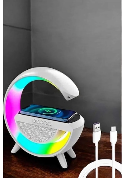 Bluetooth Hoparlör 15w Kablosuz Hızlı Şarj Led Gece Lambası Diğer
