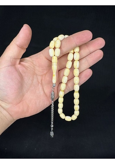 Beyrut Damla Kehribar Beyaz Hamur Kapsül Kesim 12mmx8mm T-673