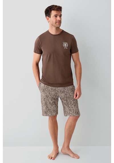 Arnetta Premium Erkek Tiger %100 Pamuklu Rahat Kısa Kollu Şortlu Baba-oğul Pijama Takım Kahverengi Arnetta Premium Erkek Tiger %100 Pamuklu Rahat Kısa Kollu Şortlu Baba-oğul Pijama Takım Kahverengi