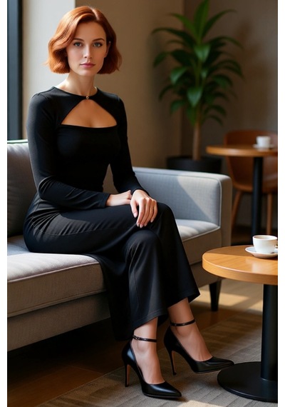 Ersefa Fashion Forward Kadın Bodycon Maxi Elbise Uzun Kollu Bisiklet Yak Siyah