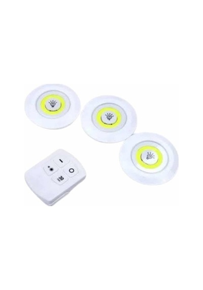 Dolap Işığı Mutfak Rafı Işığı Uzaktan Kumandalı 3 Lü Spot Led Lamba Çok Renkli 59721035