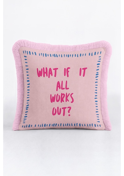 Pop Art Motto Yazılı Saçaklı Yastık Kılıfı - Eğlenceli Genç Odası Pembe Krem Püsküllü Kırlent Kılıfı Yalın Düş Opal Pop Art Motto Yazılı Saçaklı Yastık Kılıfı - Eğlenceli Genç Odası Pembe Krem Püsküllü Kırlent Kılıfı Yalın Düş Opal