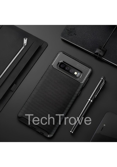 Samsung Uyumlu Galaxy S10 Kılıf Kamera Korumalı Darbe Emici Karbon Fiber Desenli Renk Atmaz Silikon Kapak